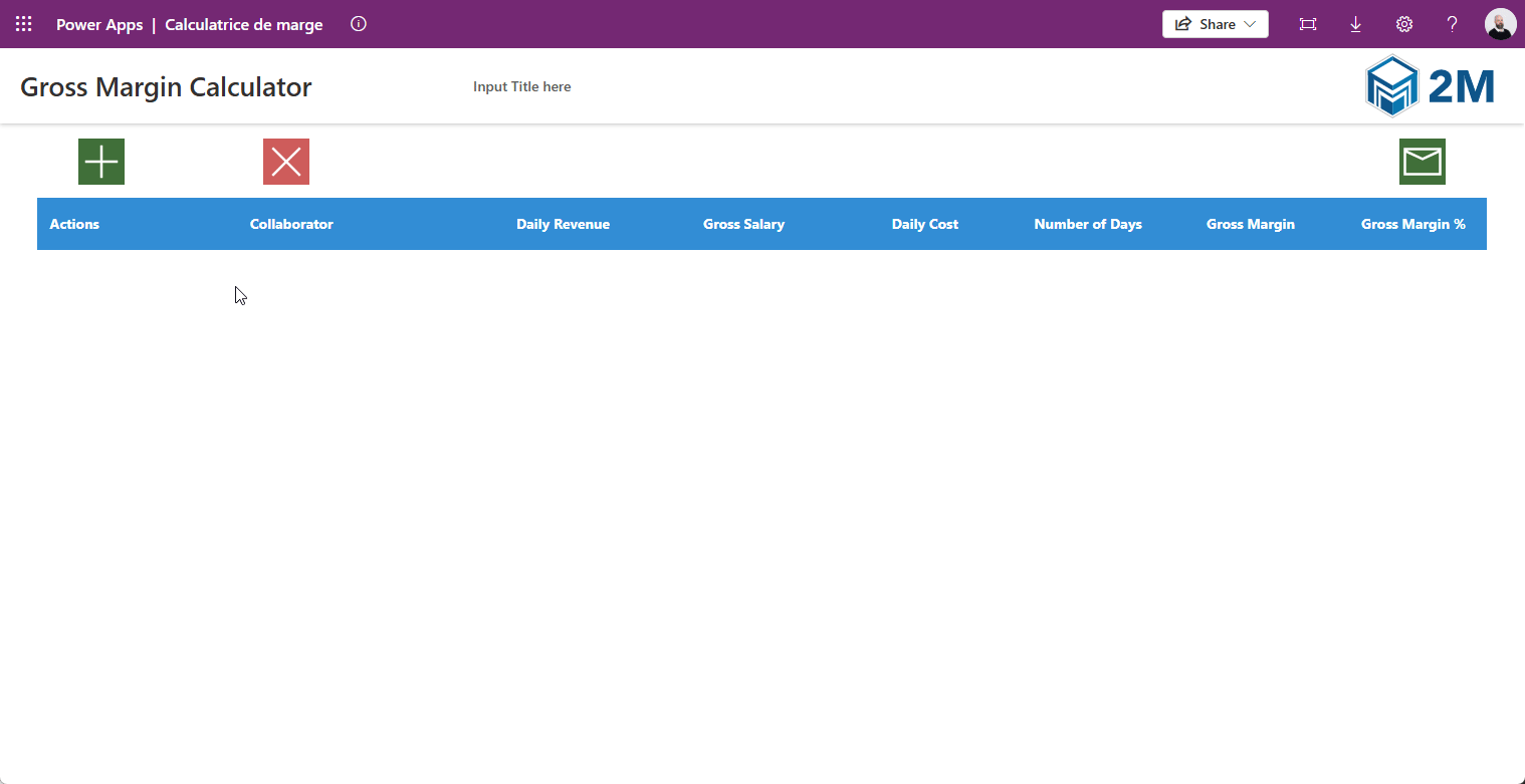 Gross Margin Calculator (Power Apps)